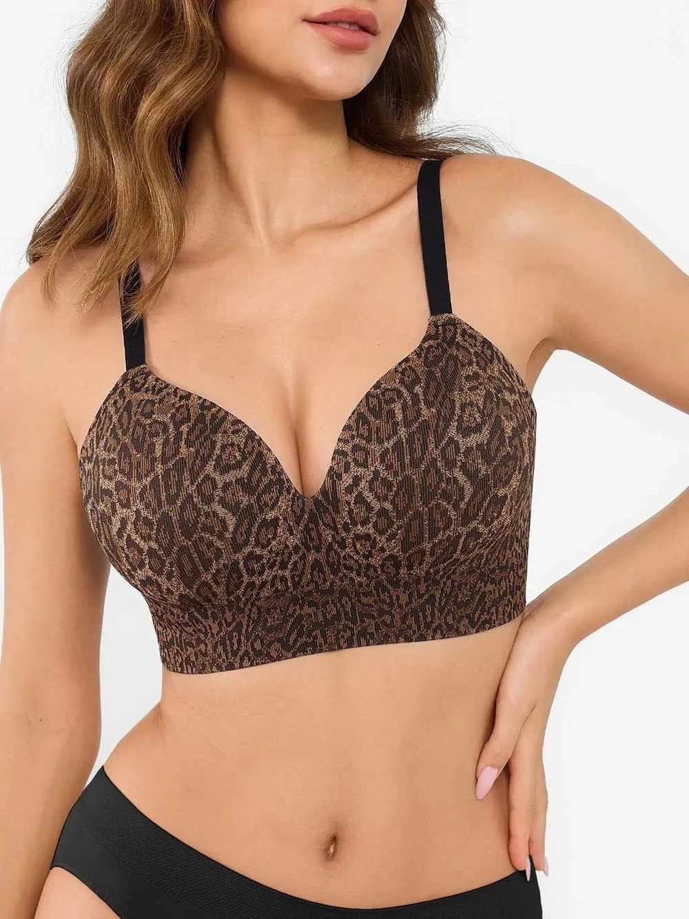 New Popilush ContourLift Seamless Wireless Leopard Shaping Push Up Bra Size M